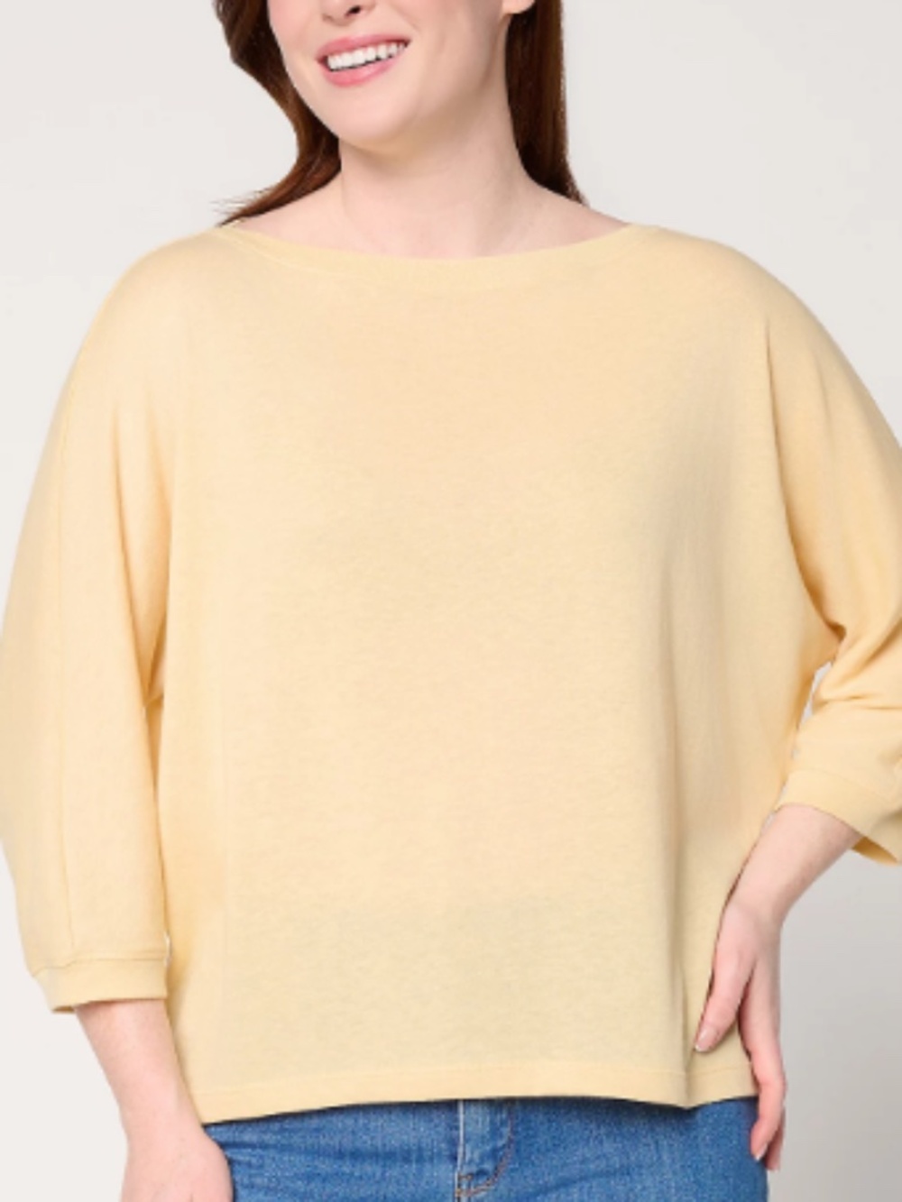 Barefoot Dreams Malibu Collection Slub Jersey Dolman Tee, Canary Sz M a72049